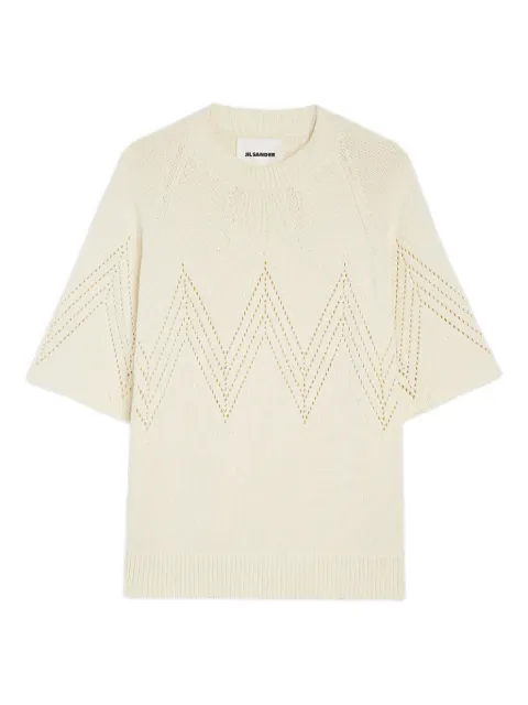 Jil Sander cotton pointelle T-shirt Neutrals J22GC0231J15462