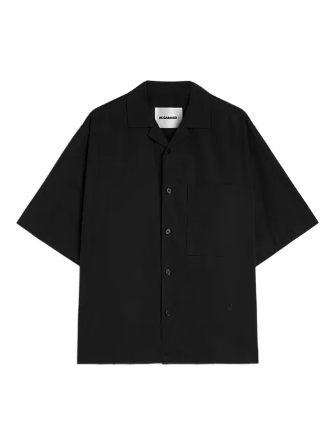 Jil Sander patch pocket cotton poplin shirt Black J47DL0189J45292