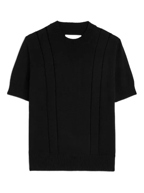 Jil Sander cotton pointelle knit T-shirt Black J02GC0147J14617