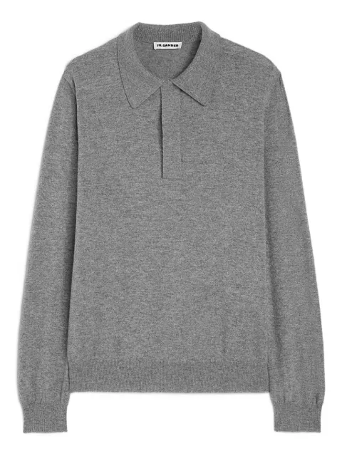 Jil Sander lightweight wool polo sweater Grey J61GL0003J14823
