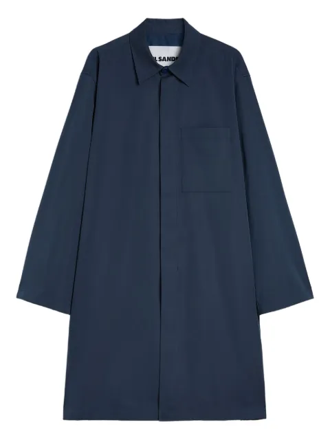 Jil Sander cotton blend poplin coat Blue J22SW0088J45266