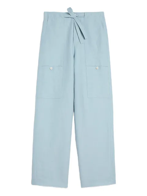 Jil Sander linen blend cargo trousers Blue J40KA0292J65348