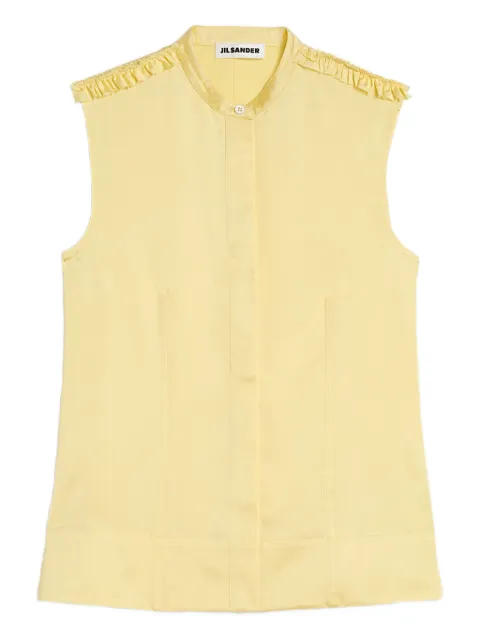 Jil Sander fluid viscose ruffle shirt Yellow J02DL0276J65022