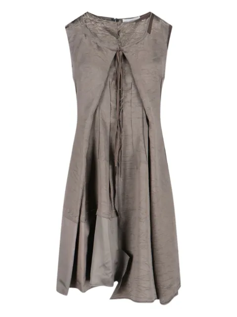 Maison Margiela crinkled-effect panelled midi dress Grey S29DD0048M35586