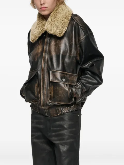 MISBHV front-pocket leather jacket Black 251W412
