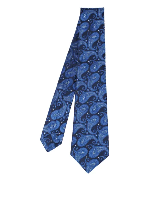 Kiton paisley-pattern silk tie Blue UCRVKRC06L1502000