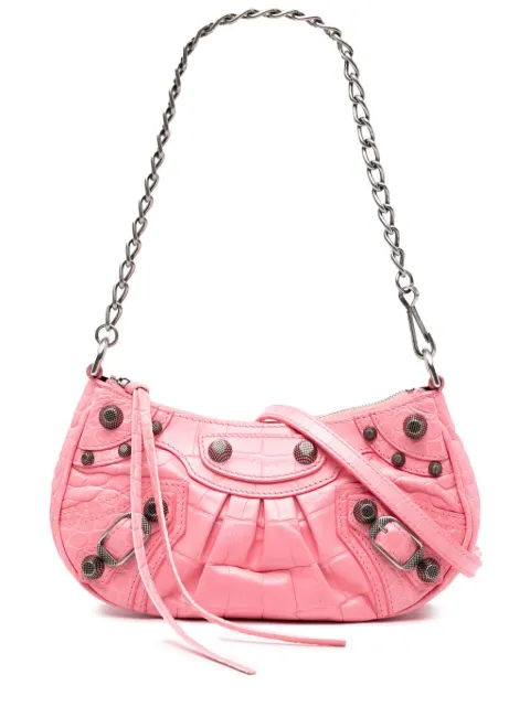 Balenciaga Pre-Owned 2022 Mini Embossed Leather Motocross Le Cagole satchel Pink 2SB1AYTUNXBT9ELA