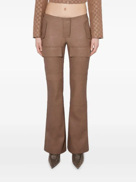 MISBHV faux-leather bootcut moto trousers Brown 240W324