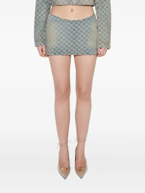 MISBHV monogram-pattern mini skirt Blue 240W868