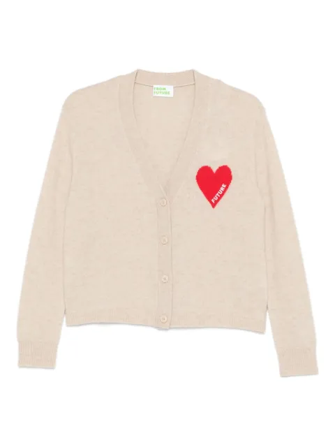 FROM FUTURE heart-intarsia button-up cardigan Neutrals PERMWPC01131W
