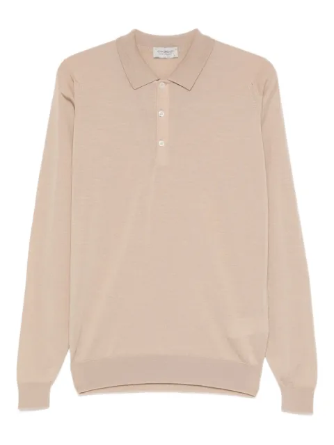 John Smedley Belper long sleeve polo shirt Neutrals 23319002