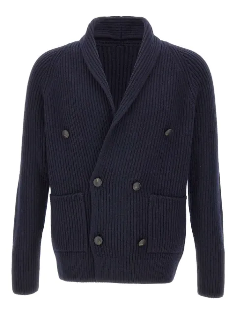 Gran Sasso shawl-collar double-breasted cardigan Blue 1318325072598