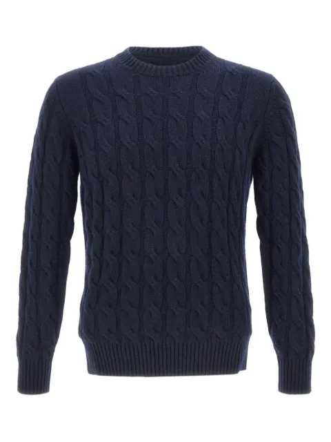 Kangra cable knit crew-neck sweater Blue 210801513