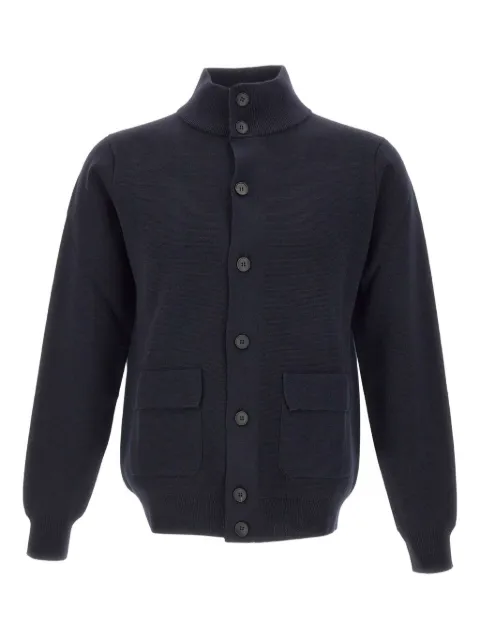 Filippo De Laurentiis stand-up collar patch-pocket jacket Blue BB1MLTWM14M890