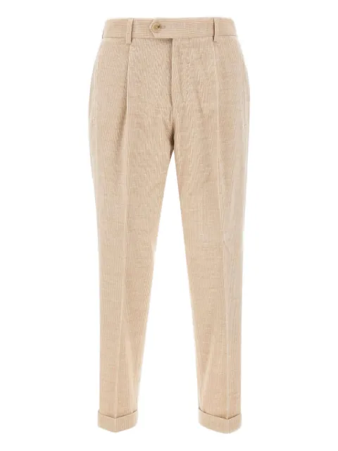 BOSS pleated corduroy trousers Neutrals 50549641