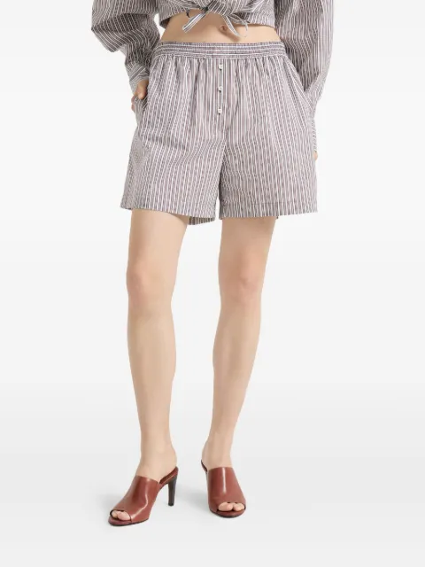 Brunello Cucinelli striped Monili-detail shorts White MH746DB699C2052