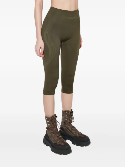 MISBHV jacquard logo striped capri leggings Green 231W561