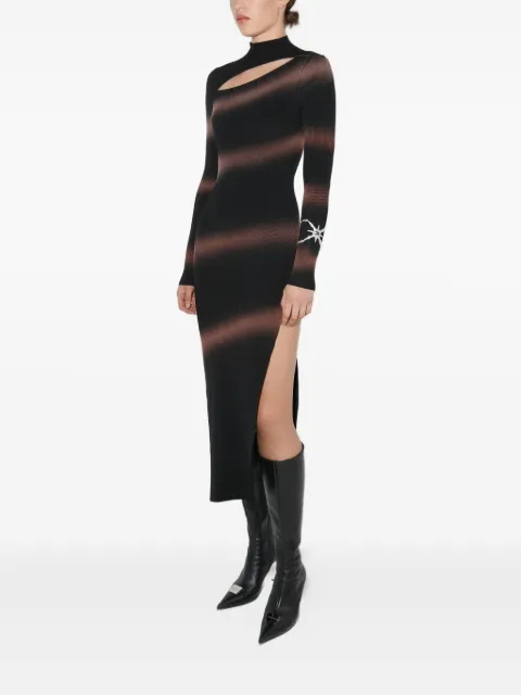 MISBHV striped cut-out knitted dress Black 241W849