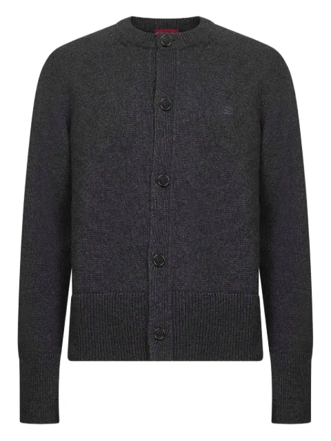 Gucci button interlocking logo embroidery cardigan Grey 848006XKE9Z1168