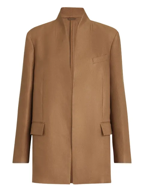 Brunello Cucinelli Monili-detail linen jacket Brown MH5277487C9850