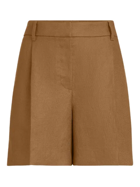 Brunello Cucinelli linen diagonal Sartorial shorts with Monili Brown MH527P8923C9850