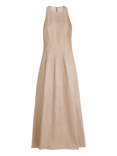 Brunello Cucinelli maxi sparkling-twill dress Neutrals MH526A5171C920