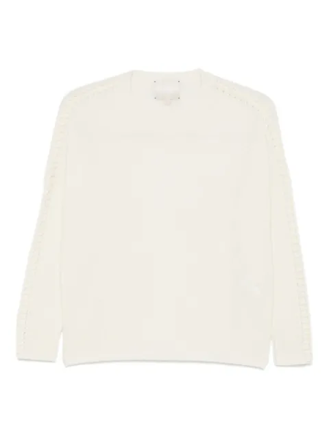 kujten whipstitch-detailed sweater White F4337