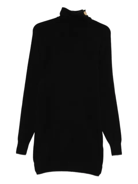 Balmain short cashmere jumper dress Black FF0R9382KI87