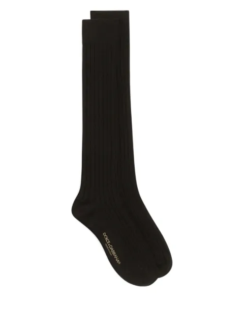 Dolce & Gabbana ribbed logo-print socks Black FXP06TJGMGM