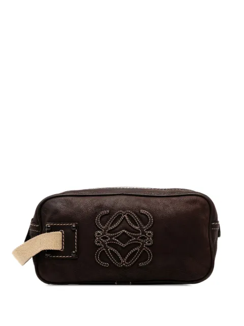 Loewe Pre-Owned 2007 Nubuck Anagram clutch bag Brown 4WCBLFRVAHMBOX91