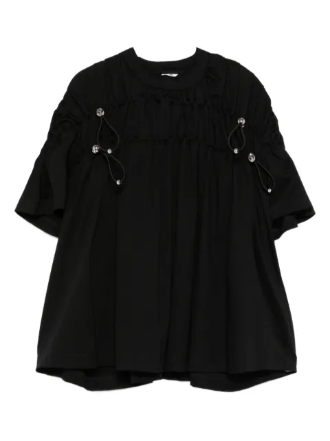 Noir Kei Ninomiya embellished gathered blouse Black 3PT012