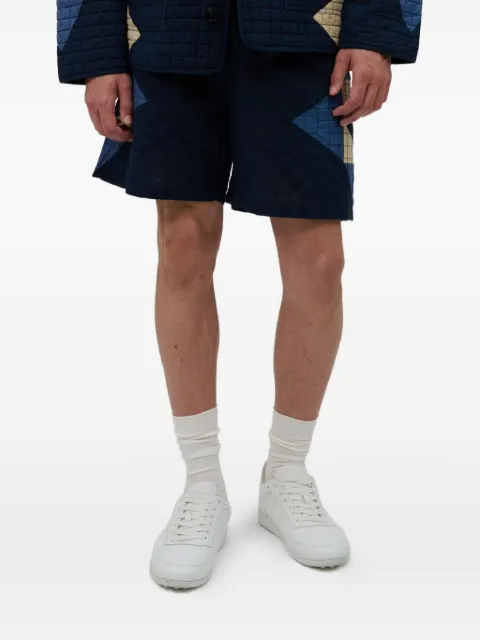 A.P.C. quilted geometric-pattern shorts Blue COHOPH10011