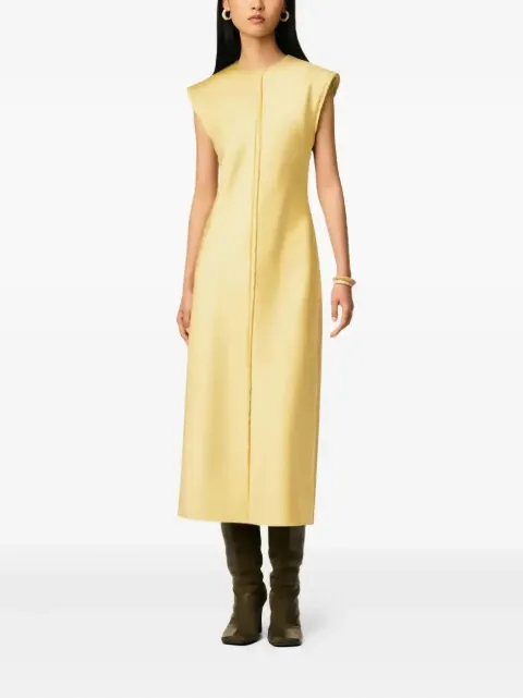 AMI Paris raw-edge sleeveless midi dress Yellow H25FDR638PL0037