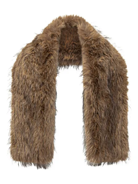 GANNI fur scarf Brown A7310