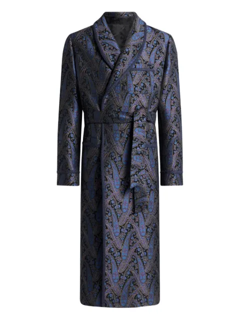 ETRO jacquard paisley-motif robe Blue MRAA003399TJD97