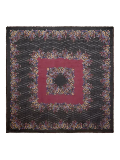 ETRO floral paisley cashmere shawl Black WAYA0001AKD80