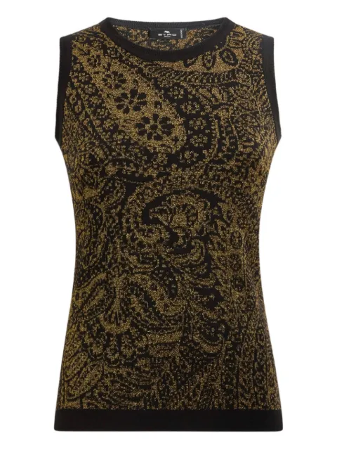 ETRO sleevless paisley-motif top Black WRKE0238AQ318