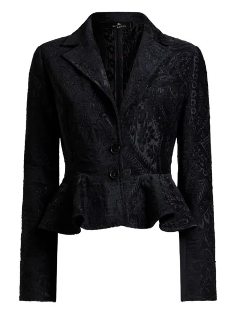 ETRO single-breasted floral paisley blazer Black WRCA009099TJD96