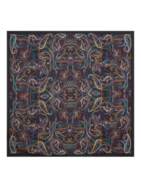 ETRO paisley-print silk scarf Black WAXA0006AKD76