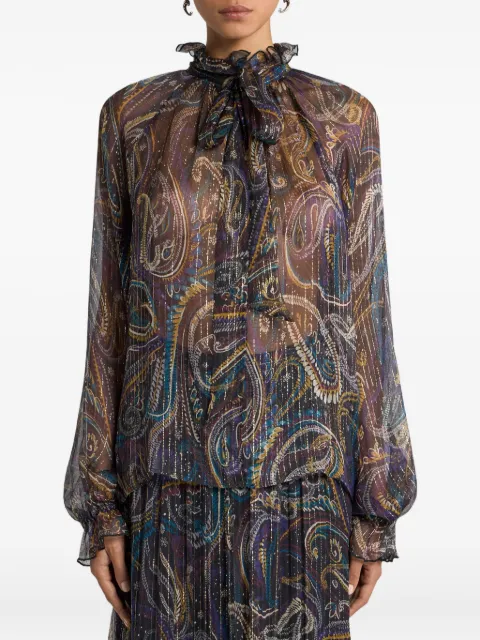 ETRO paisley silk blouse Purple WRJA015799SAA81