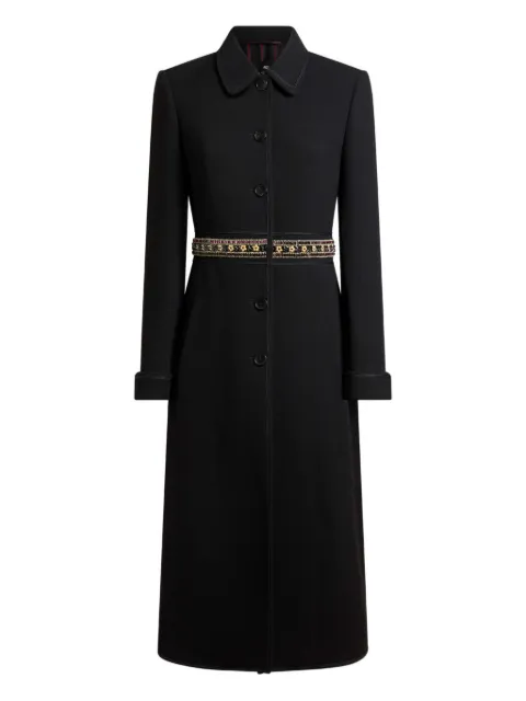 ETRO wool coat with jewel embellishments Black WRAA0103AR434