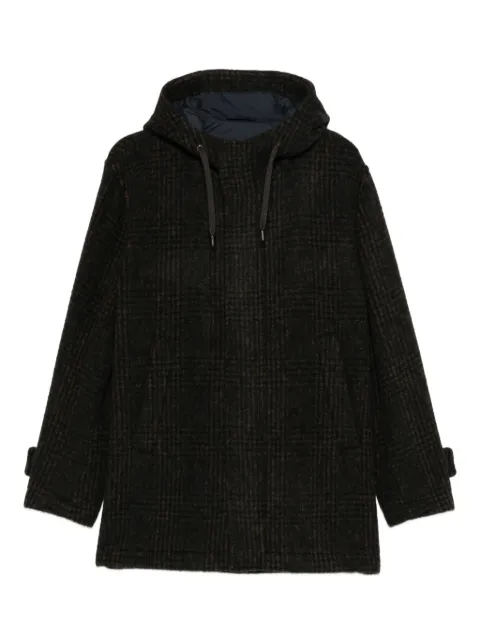 Herno hooded-check coat Brown PA000165U33450