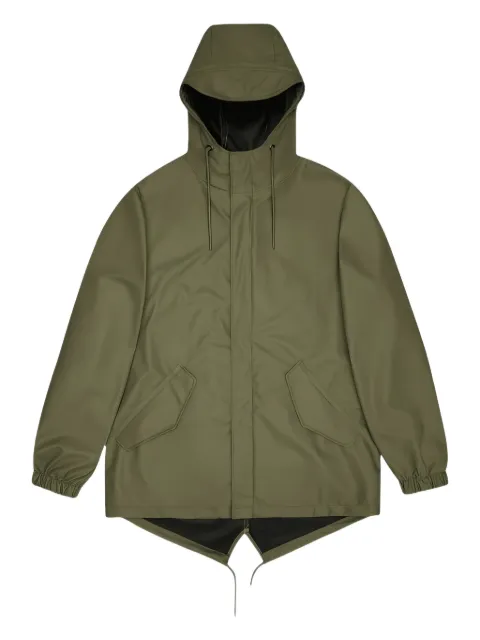 Rains Fishtail hooded coat Green 18010