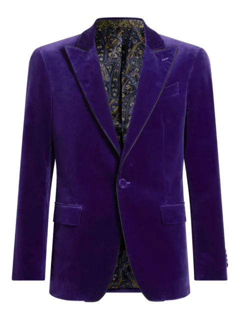 ETRO single-breasted blazer with contrast lining Purple MRCA003799TUEI1