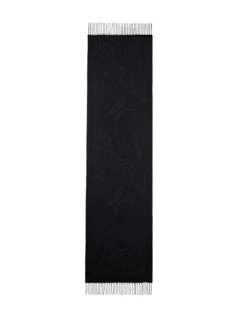 ETRO jacquard floral paisley-motif scarf Black WATA0043AQ404