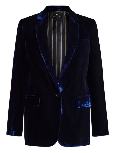ETRO single-breasted velvet blazer Blue WRCA004299TUDI4