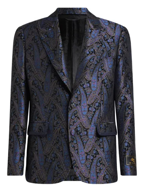 ETRO jacquard paisley-motif single-breasted jacket Blue MRCA000899TJD97