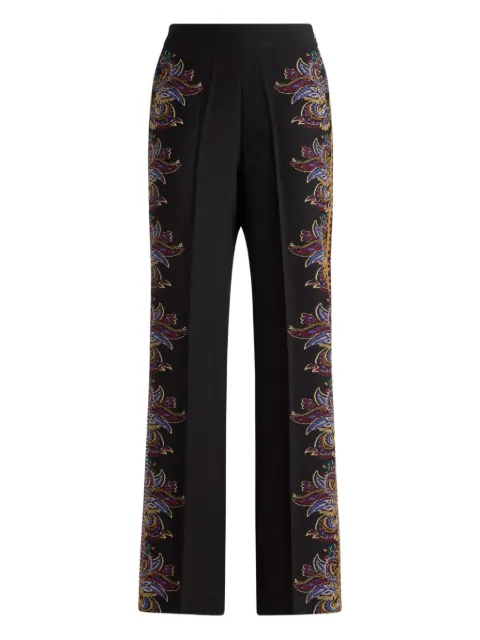 ETRO pressed crease paisley trousers Black WREA0014AKE43