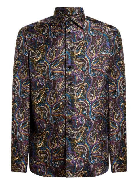ETRO silk shirt with metallic Paisley motif Black MRIB000199SA1M6