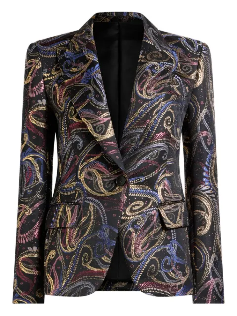 ETRO single-breasted paisley blazer Black WRCA010999TJS83